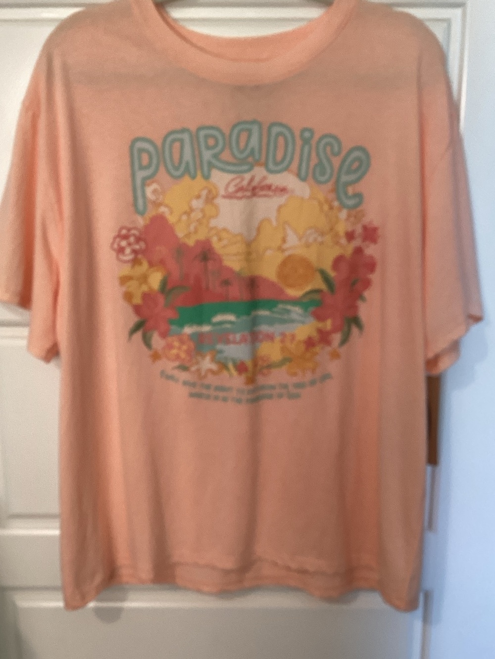 Paradise Graphic Short Sleeve Tee - Peach